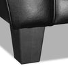 Curt Genuine Leather Loveseat - Black - {Modern}, {Retro} style Loveseat in Black {Solid Woods}