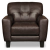 Curt Genuine Leather Chair - Brown - {Modern}, {Retro} style Chair in Brown {Solid Woods}