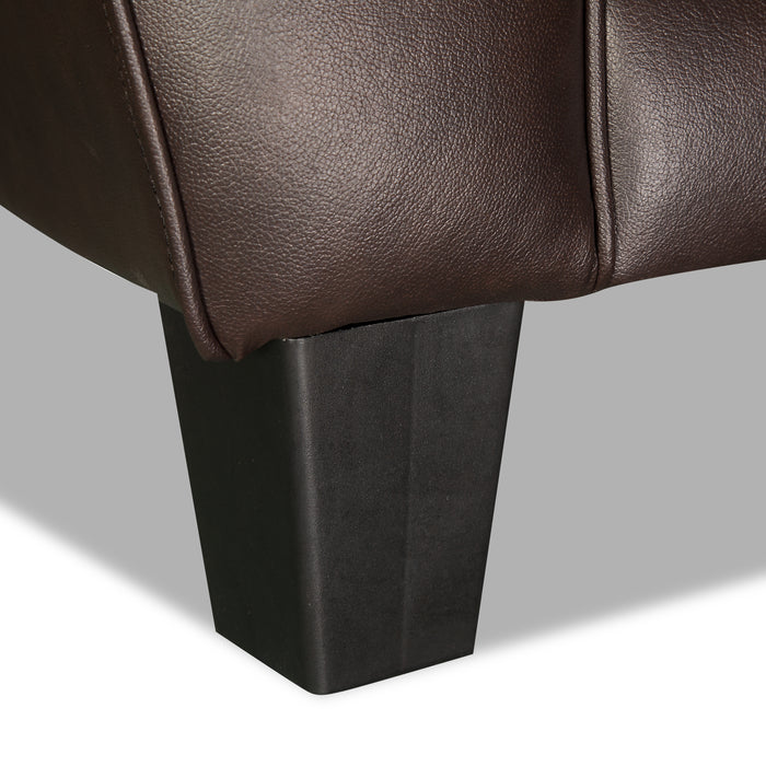 Curt 85\" Genuine Leather Sofa with Button Tufting - Brown