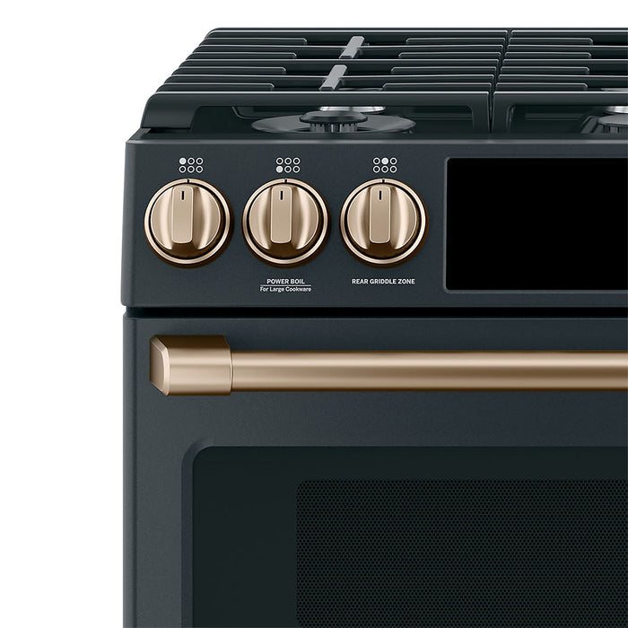 Café Gas Range Brushed Bronze Knobs and Handles Set - CXFCGHKPMBZ