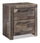 Derekson Bedside 2-Drawer Nightstand with USB Ports, 21.7"W x 24.4"H - Grey