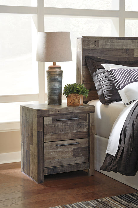 Derekson Bedside 2-Drawer Nightstand with USB Ports, 21.7\"W x 24.4\"H - Grey