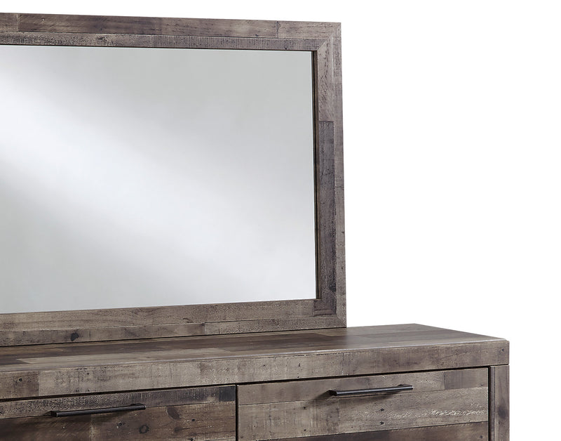 Derekson 6pc Bedroom Set with Panel Bed, Dresser, Mirror & Nightstand, Grey - Queen Size