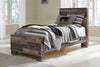 Derekson Twin Bed - {Rustic}, {Contemporary} style Bed in Grey {Engineered Wood}, {Medium Density Fibreboard (MDF)}
