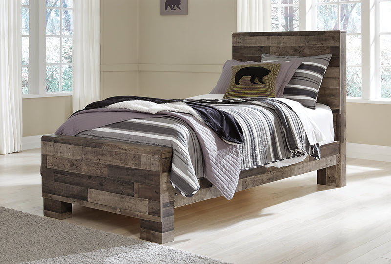 Derekson Panel Bed for Kids, Grey - Twin Size