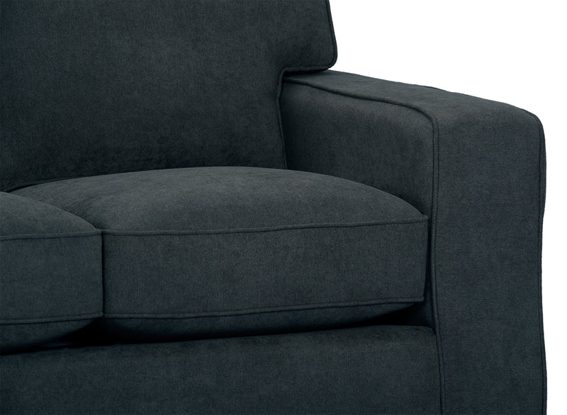 Made in Canada Fiona 58\" Chenille Fabric Loveseat with Track Arms - Navy Blue