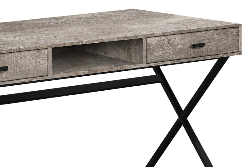 Flynn 47.25\" Reclaimed Wood-Look Office Desk with 2-Drawers - Taupe