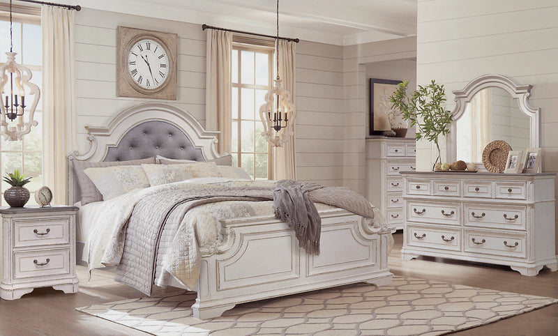 Grace Bedroom 6-Drawer Dresser, 64\"W x 40\"H - Antique White