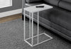 White Metal with Frosted Tempered Glass Accent Table