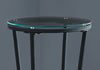 Hammered Black Metal with Tempered Glass Accent Table