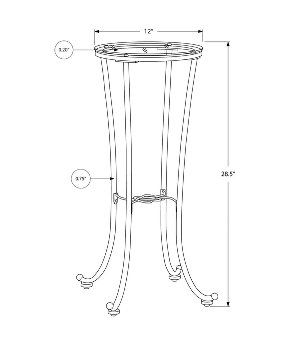 Hammered Black Metal with Tempered Glass Accent Table