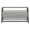 Grey Wood-Look and Black Metal Bench