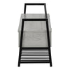 Grey Wood-Look and Black Metal Bench