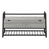 Grey Wood-Look and Black Metal Bench