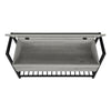 Grey Wood-Look and Black Metal Bench