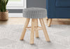 Grey Knit and Natural Ottoman