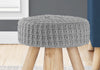 Grey Knit and Natural Ottoman