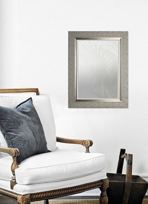 Designer Silver Beveled Mirror - 27\" x 35\"