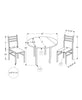 Small 3-Piece Dining Package with 35" Drop Leaf - Dark Taupe 