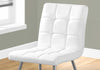2pcs White Leather-look Chrome Dining Chair