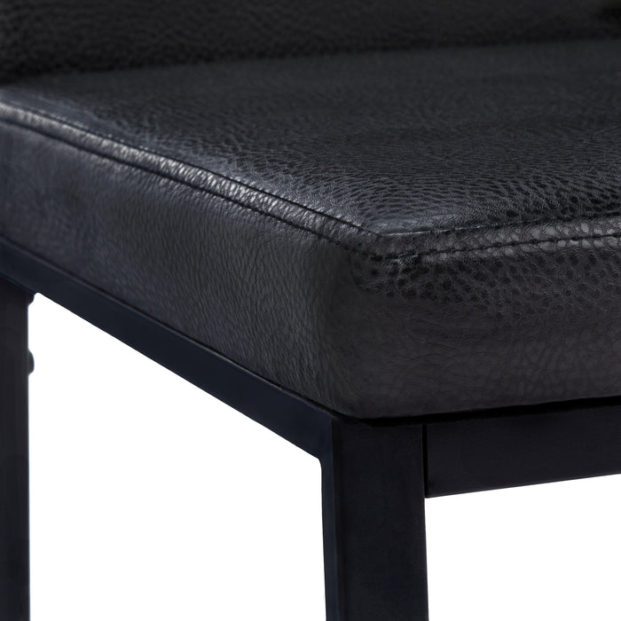 2pcs Black Leather-look Black Dining Chair