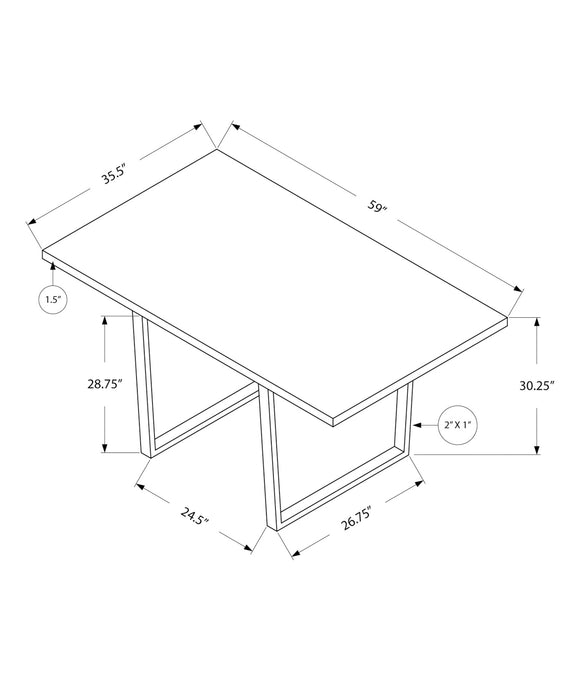 Espresso Chrome Metal Dining Table