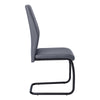 2pcs Grey Leather-look Metal Dining Chair