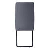 2pcs Grey Leather-look Metal Dining Chair