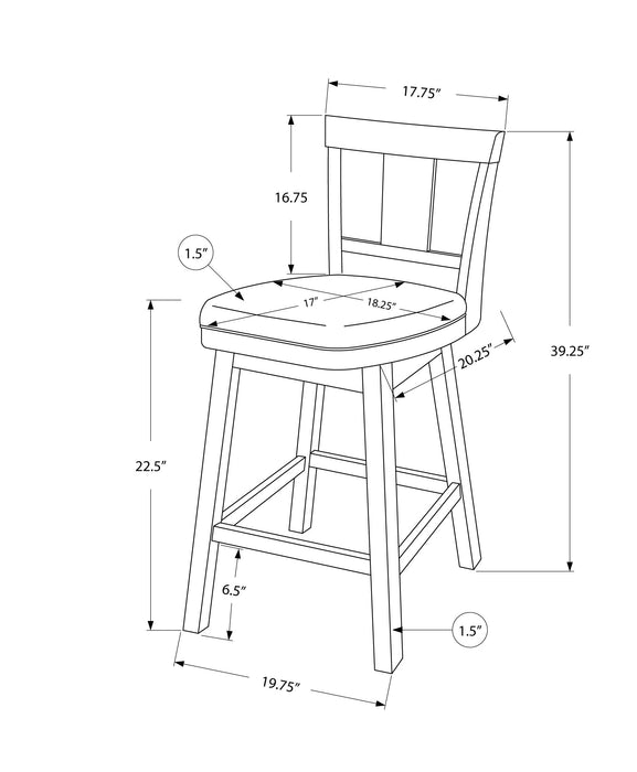White Grey Leather-Look Bar Stool - Set of 2