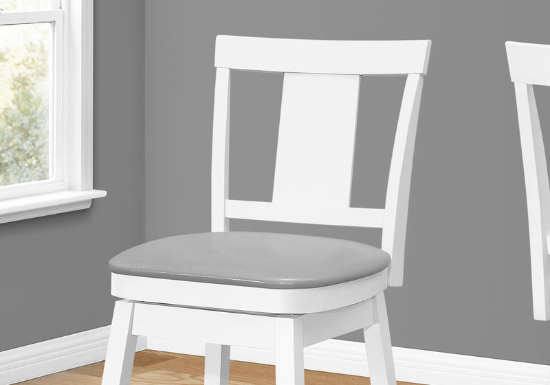 White Grey Leather-Look Bar Stool - Set of 2