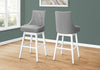 Set Of 2 White Grey Leather-look Barstool