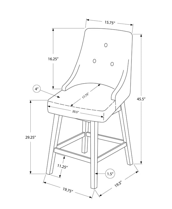 White Grey Leather-Look Bar Stool - Set of 2