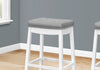 Set Of 2 White Grey Leather-look Silver Barstool
