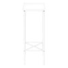 White Narrow Metal Side Table