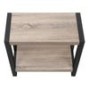 Taupe Black Metal 2-Tier Narrow Accent Table