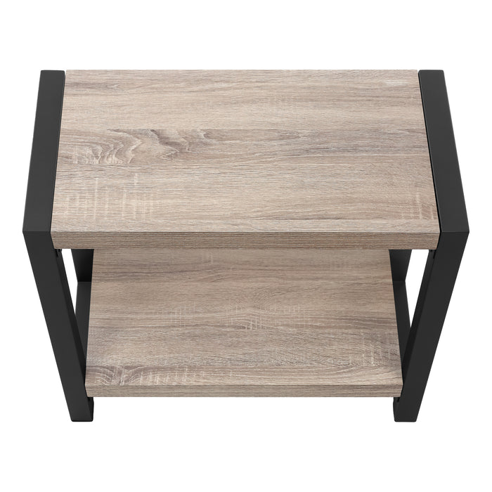 Dark Taupe Black Metal Accent Table