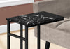 Black Marble Black Metal Accent Table