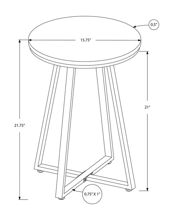 Grey Black Metal Accent Table