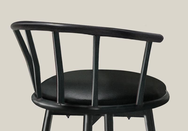 Swivel Black Metal Bar Stool - Set of 2