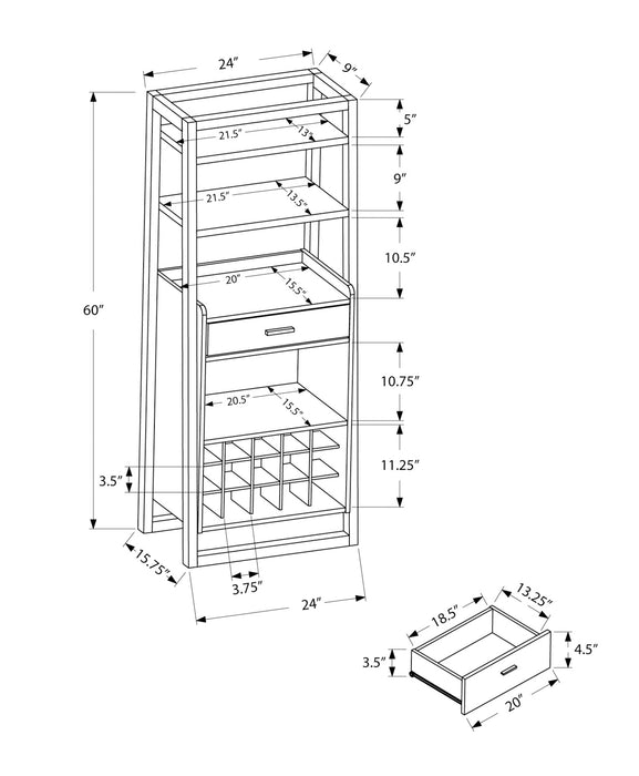 Espresso Ladder Style Home Bar