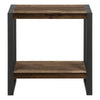 Brown Reclaimed Wood-look Black Metal Side Table