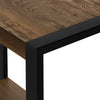 Brown Reclaimed Wood-look Black Metal Side Table