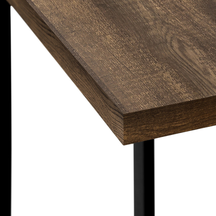Brown Reclaimed Wood-look Black Metal Side Table