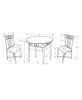 3pcs Set Espresso Marble Bronze Metal Dining Set