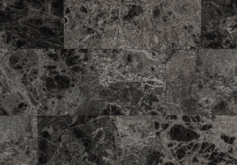 3pcs Set Grey Marble Charcoal Metal Dining Set