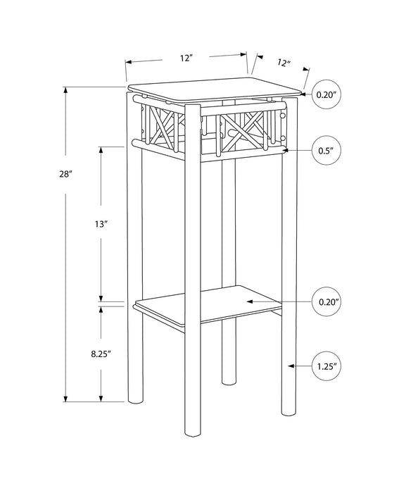 Black Metal with Tempered Glass Accent Table
