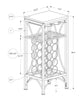 Black Metal Wine Bottle and Glass Rack Home Bar