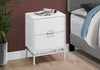 Glossy White Chrome Metal Accent Table