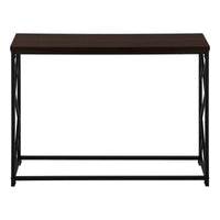 Espresso Black Metal Hall Console Accent Table