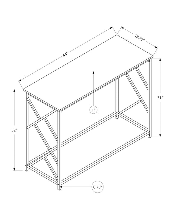 Espresso Black Metal Hall Console Accent Table